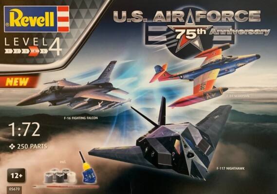 Збірні моделі 1/72 літак US Air Force 75th Anniversary Revell 05670 детальное изображение Самолеты 1/72 Самолеты
