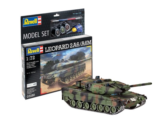 Збірна модель 1/72 танк Model Set Леопард 2A6/A6M Revell 63180 детальное изображение Бронетехника 1/72 Бронетехника