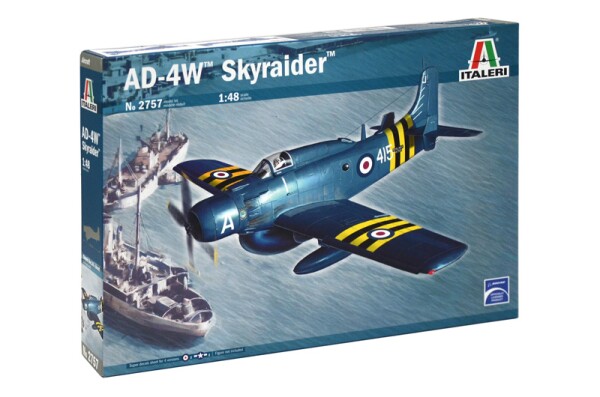 Збірна модель 1/48 Літак AD-4W Skyraider Italeri 2757 детальное изображение Самолеты 1/48 Самолеты