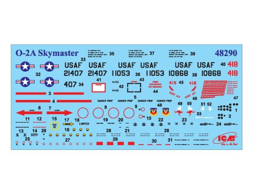 Scale model 1/48 Airplane Cessna O-2A Skymaster ICM 48290 детальное изображение Самолеты 1/48 Самолеты