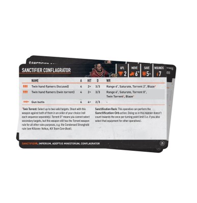 Ігрові картки Warhammer 40000 - KILL TEAM: SANCTIFIERS DATACARDS (ENG) детальное изображение Kill Team WARHAMMER 40,000
