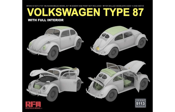 Збірна модель 1/35 Автомобіль Volkswagen Type 87 з повним інтер'єром RFM RM-5113 детальное изображение Автомобили 1/35 Автомобили