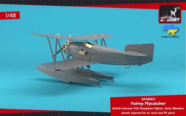 Сборная модель 1/48 Британский истребитель FAA Fairey Flycatcher в межвоенный период, гидроплан детальное изображение Самолеты 1/48 Самолеты