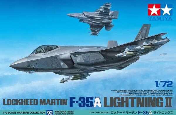 Збірна модель 1/72 літак Lockheed Martin F-35A Lightning II Tamiya 60792 детальное изображение Самолеты 1/72 Самолеты