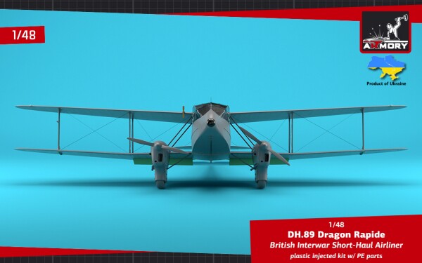 Сборная модель 1/48 Ближнемагистральный авиалайнер DH.89 Dragon Rapide Armory Models Group 48005 детальное изображение Самолеты 1/48 Самолеты