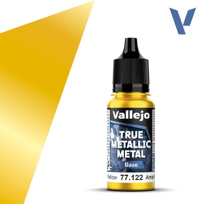 Акрилова фарба Сяючий жовтий Базовий (Radiant Yellow Base) Vallejo True Metallic Metal VAL 77122 детальное изображение True Metallic Metal Vallejo