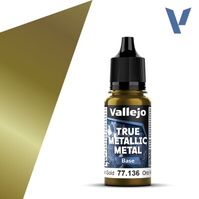 Акрилова фарба Зеленувато-золотий Базовий (Greenish Gold Base) Vallejo True Metallic Metal VAL 77136 детальное изображение True Metallic Metal Vallejo