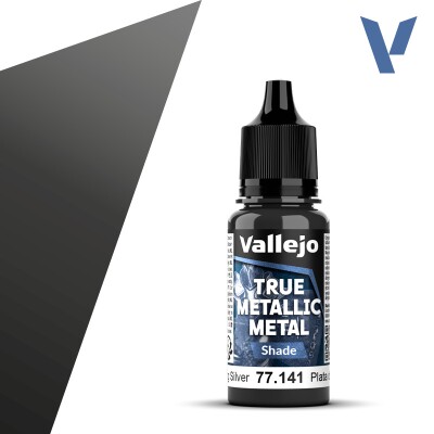 Акрилова фарба Стерлінгове срібло Темний тон (Sterling Silver Shade) Vallejo True Metallic Metal VAL 77141 детальное изображение True Metallic Metal Vallejo