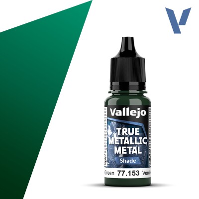 Акриловая краска Жуко-зеленый Темный тон (Beetle Green Shade) Vallejo True Metallic Metal VAL 77153 детальное изображение True Metallic Metal Vallejo