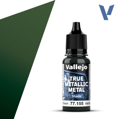 Акрилова фарба Бурштиново-зелений Темний тон (Amber Green Shade) Vallejo True Metallic Metal VAL 77155 детальное изображение True Metallic Metal Vallejo