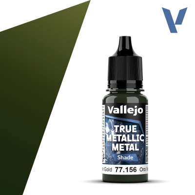 Акрилова фарба Зеленувато-золотий Темний тон (Greenish Gold Shade) Vallejo True Metallic Metal VAL 77156 детальное изображение True Metallic Metal Vallejo