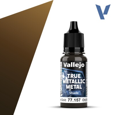 Акрилова фарба Таємничо-золотий Темний тон (Arcane Gold Shade) Vallejo True Metallic Metal VAL 77157 детальное изображение True Metallic Metal Vallejo