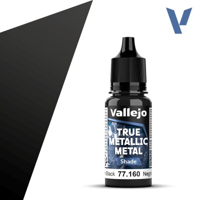 Acrylic paint Obsidian Black Dark tone Vallejo True Metallic Metal VAL 77160 детальное изображение True Metallic Metal Vallejo