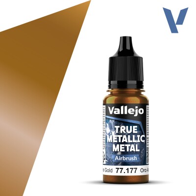 Acrylic paint Arcane Gold airbrush Vallejo True Metallic 77177 детальное изображение True Metallic Metal Vallejo