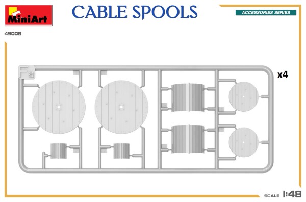 Scale model 1/48 Set of cable reels Miniart 49008 детальное изображение Аксессуары Диорамы