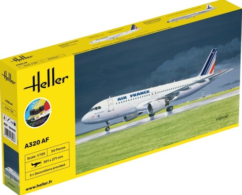 Збірна модель 1/125 Літак Airbus A320 AF - Стартовий набір Heller 56448 детальное изображение Самолеты Авиация