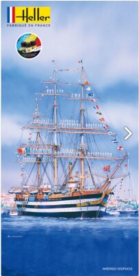 Збірна модель 1/150 Італійське парусне судно Amerigo Vespucci - Стартовий набір Heller 58807 детальное изображение Парусники Флот