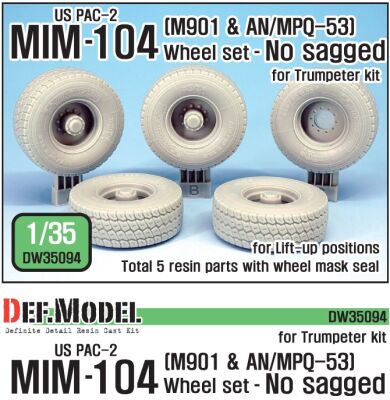 US MIM-104 M901 &amp; AN/MPQ-53 Wheel set - No sagged (for Trumpeter 1/35) детальное изображение Смоляные колёса Афтермаркет