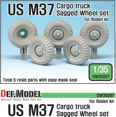 U.S. M37 Cargo truck Sagged Wheel set ( for Roden 1/35) детальное изображение Смоляные колёса Афтермаркет