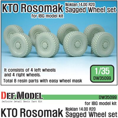 KTO ROSOMAK Nokian Sagged Wheel set ( for IBG model 1/35) детальное изображение Смоляные колёса Афтермаркет
