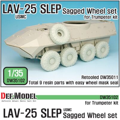 US LAV-25 SLEP Sagged Wheel set (for Trumpeter 1/35) Retooled DW35011 детальное изображение Смоляные колёса Афтермаркет