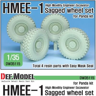 US HMEE-1 Tracktor Sagged wheel set ( for Panda 1/35) детальное изображение Смоляные колёса Афтермаркет