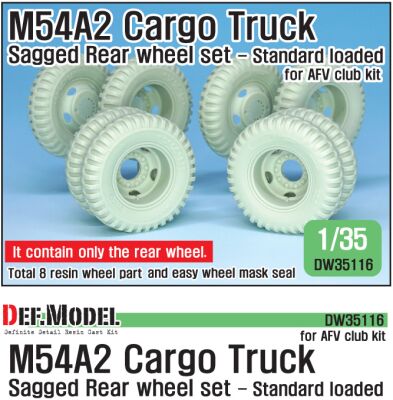 US M54A2 Cargo Truck Sagged Rear wheel set- Standard loaded ( for AFV club 1/35) детальное изображение Смоляные колёса Афтермаркет