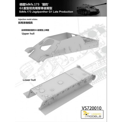 Збірна модель 1/72 САУ Jagdpanther G1 пізнього виробництва Vespid Models VS720010 детальное изображение Бронетехника 1/72 Бронетехника