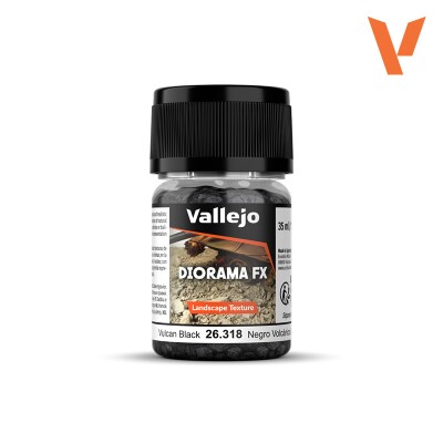 Текстура Вулкан чорний 2-5 мм (Vulcan Black) Vallejo 26318 детальное изображение Материалы для создания Диорамы