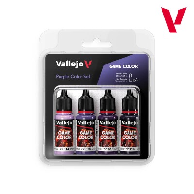 Набор акриловых красок Game Color Фиолетовые оттенки (Purple Color Set) 4 шт VAL 72382 детальное изображение Наборы красок Краски