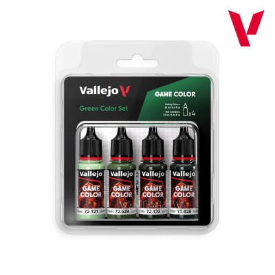 Набор акриловых красок Game Color Зелёные оттенки (Green Color Set) 4 шт VAL 72384 детальное изображение Наборы красок Краски