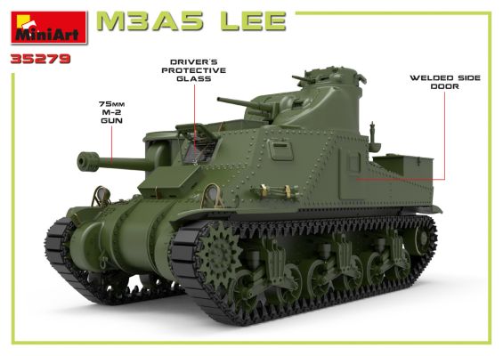 M3A5 LEE детальное изображение Бронетехника 1/35 Бронетехника