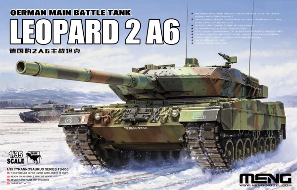 Збірна модель 1/35 Танк Леопард 2 А6 Meng TS-055 детальное изображение Бронетехника 1/35 Бронетехника