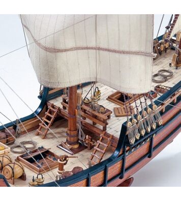 Дерев'яна модель корабля у масштабі 1:65 Каравелла Ла Пінта детальное изображение Корабли Модели из дерева