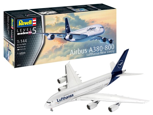 Збірна модель 1/144 Літак Airbus A380-800 Lufthansa &quot;New Livery&quot; Revell 03872 детальное изображение Самолеты 1/144 Самолеты