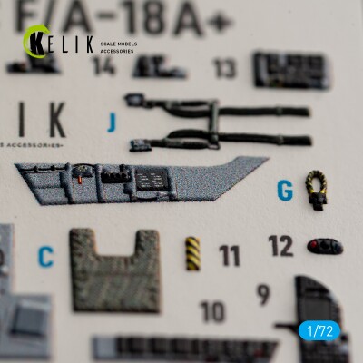 USMC F/A-18 A+ декаль інтер'єр для комплекту Academy 12411 1/72 KELIK K72279 детальное изображение 3D Декали Афтермаркет