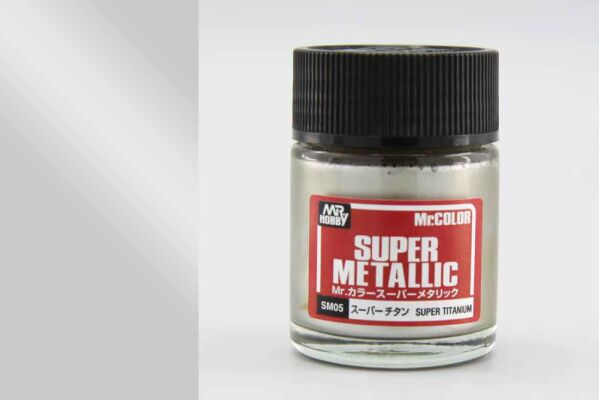 Super Titanium metallic Mr. Super Metal Color solvent-based paint 18 ml.  детальное изображение Металлики и металлайзеры Модельная химия
