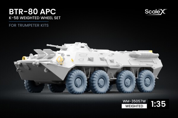 Набор колес (с деформацией) K-58 для БТР-80 APC от Trumpeter ScaleX WM-35057W детальное изображение Колёса Афтермаркет
