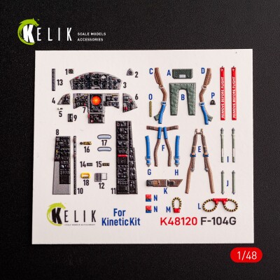 F-104G декаль интерьер для комплекта Kinetic 1/48 KELIK K48120 детальное изображение 3D Декали Афтермаркет