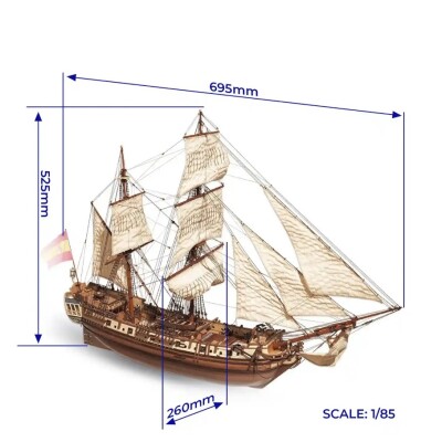 Scale wooden model 1/85 Bomber ship &quot;La Candelaria&quot; OcCre 13000 детальное изображение Корабли Модели из дерева