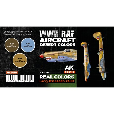 A set of lacquer based acrylic paints WWII RAF Aircraft Desert Colors AK-Interactive RCS 110 детальное изображение Наборы красок Краски