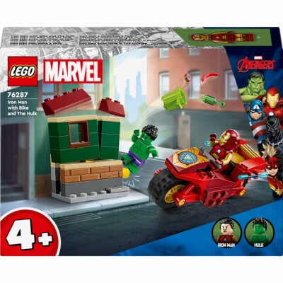 Constructor LEGO Super Heroes Marvel Iron Man on a motorcycle and Hulk 76287 детальное изображение Marvel Lego