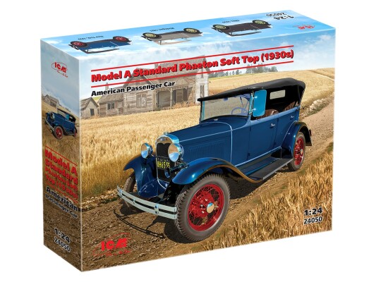 Scale model 1/24 American Passenger Car A Standard Phaeton Soft Top (1930s) ICM 24050 детальное изображение Автомобили 1/24 Автомобили