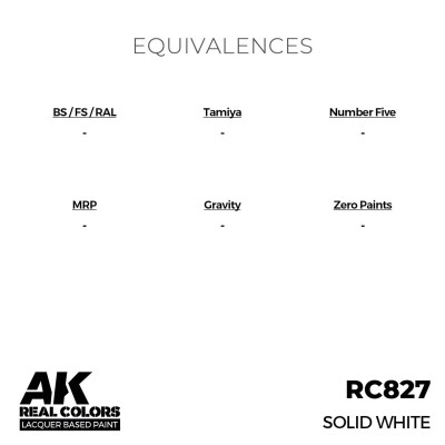 Акриловая краска на спиртовой основе Solid White / Сплошной белый АК-интерактив RC827 детальное изображение Real Colors Краски