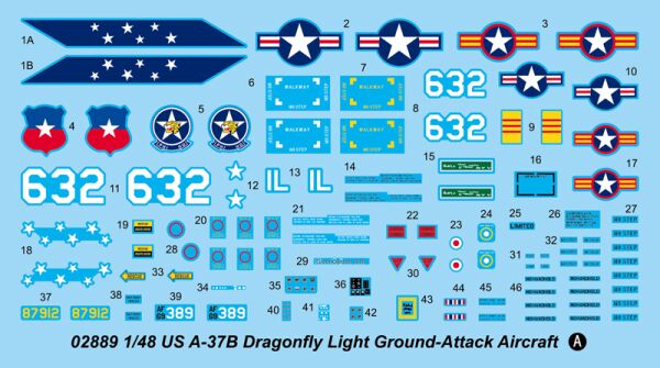 Збірна модель 1/48 Американський штурмовик A-37B &quot;Dragonfly&quot; Trumpeter 02889 детальное изображение Самолеты 1/48 Самолеты