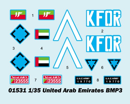 Scale model 1/35 BMP-3 in service with the United Arab Emirates Trumpeter 01531 детальное изображение Бронетехника 1/35 Бронетехника