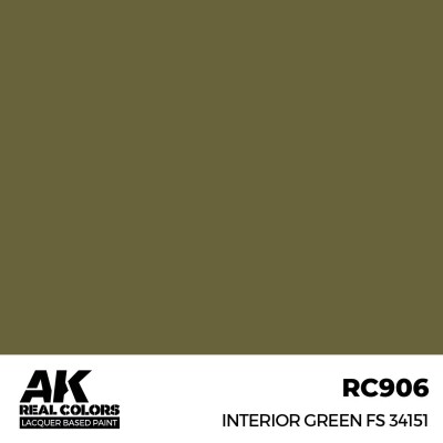 Акриловая краска на спиртовой основе Interior Green / Зеленый интерьер FS 34151 АК-интерактив RC906 детальное изображение Real Colors Краски