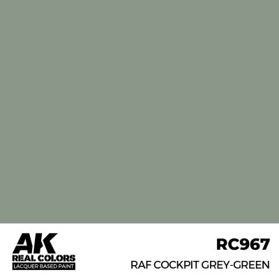 Акриловая краска на спиртовой основе RAF Cockpit Grey-Green / Серо-зеленый АК-интерактив RC967 детальное изображение Real Colors Краски