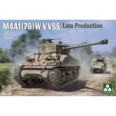 Збірна модель 1/35 Американський танк M4A1 (76W) Шерман - VVSS пізньої модифікації Takom 2207 детальное изображение Бронетехника 1/35 Бронетехника