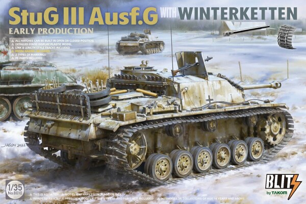 Збірна модель 1/35 САУ StuG III Ausf.G з підвіскою Winterketten (рання версія) Takom 8010 детальное изображение Бронетехника 1/35 Бронетехника